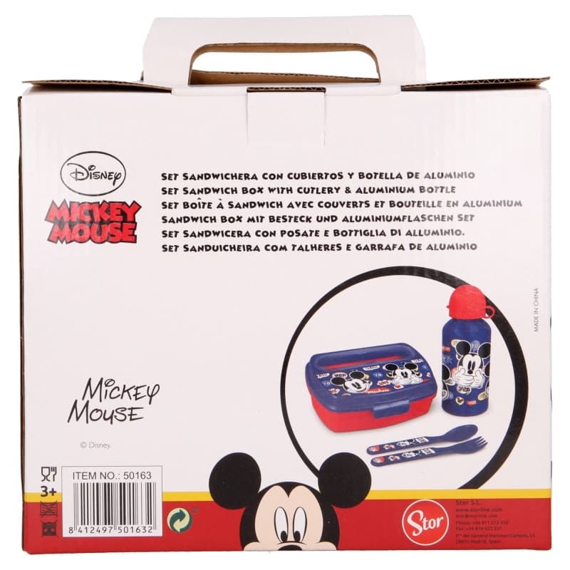 Mickey Mouse - Lunchbox set, 400ml water bottle, cutlery 3
