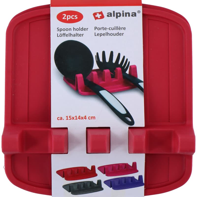 Alpina - Spoon holder / kitchen utensil holder 2 psc (red) 1