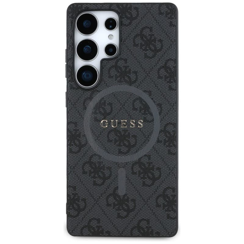 Guess Leather 4G Colored Ring Classic Logo MagSafe - Case for Samsung Galaxy S25 Ultra (black) 3
