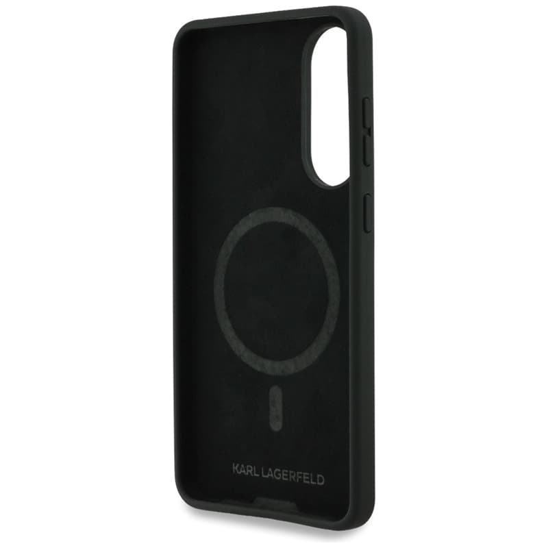 Karl Lagerfeld Silicone Double Heads And Circle MagSafe - Case for Samsung Galaxy S25 Edge (black) 7