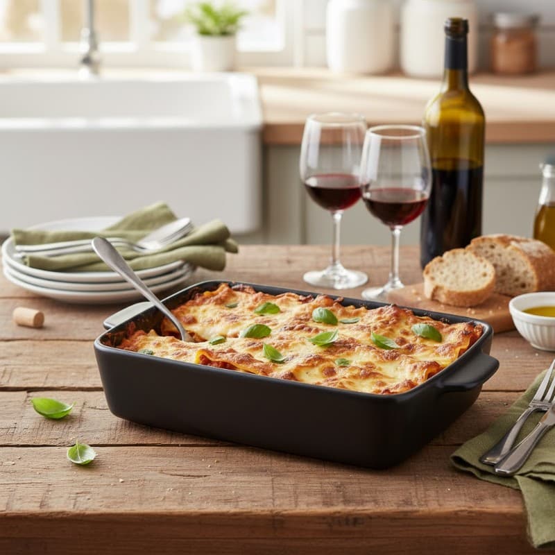 Alpina - Ceramic rectangular ovenproof dish 28x18x6 cm (black) 3