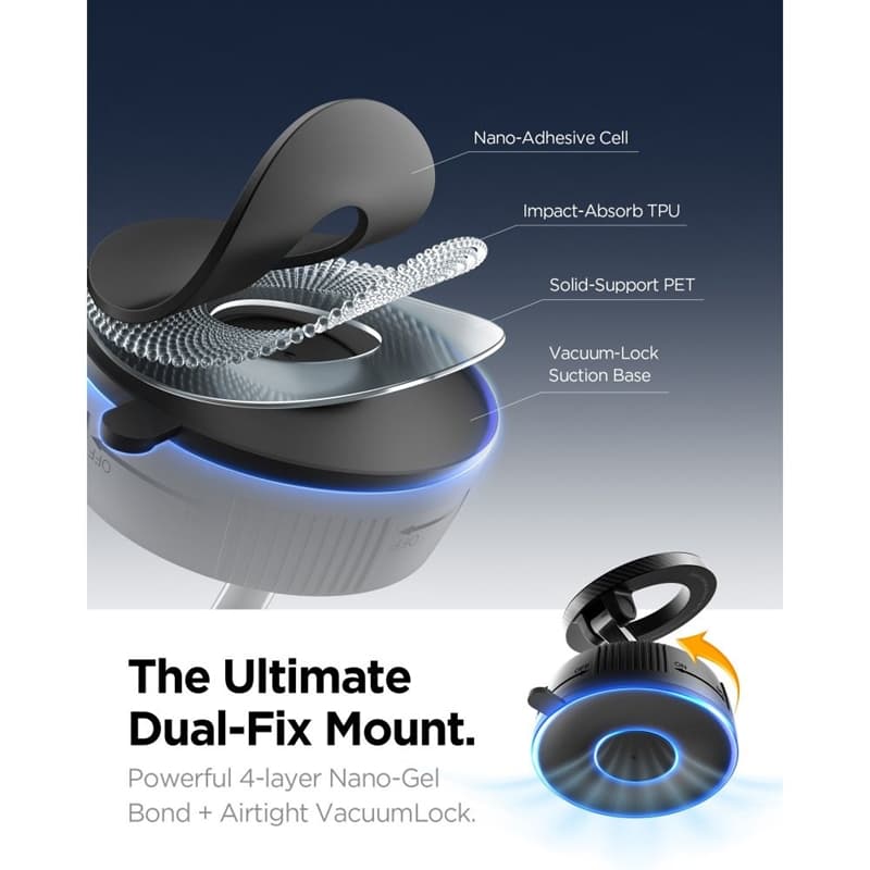 Spigen MFT36 - MagSafe Magnetic Car Mount for Dashboard and Windshield (Black) 7