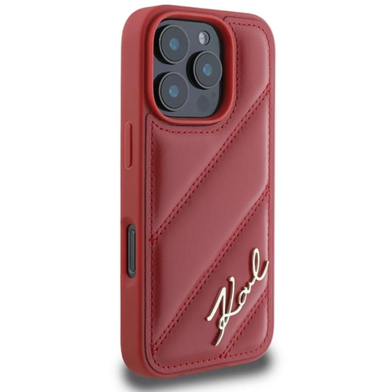 Karl Lagerfeld Quilted Signature - Case for iPhone 16 Pro (red) 4
