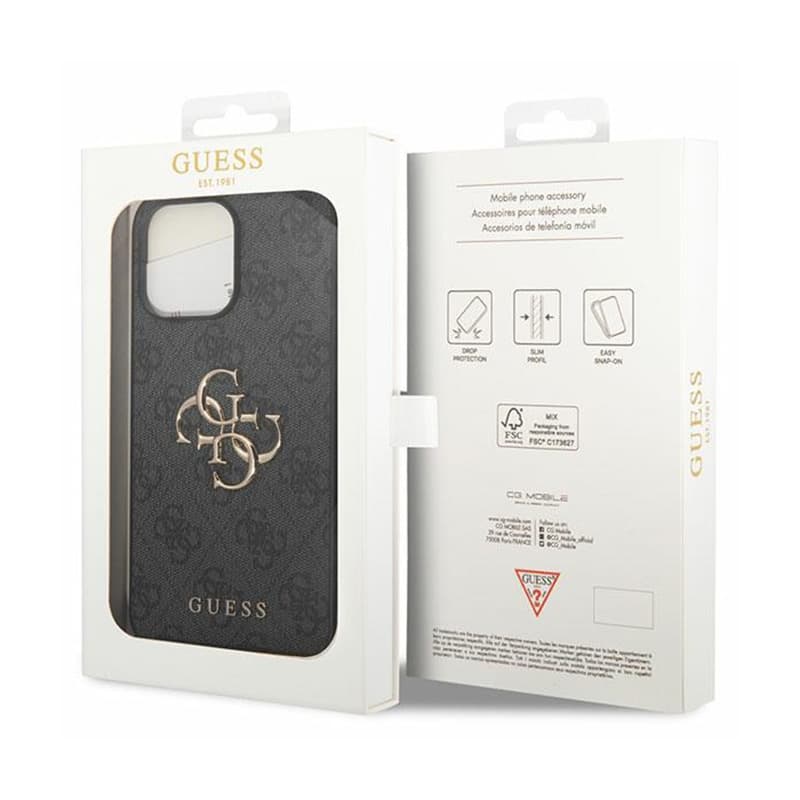 Guess 4G Big Metal Logo - Case for iPhone 15 Pro (Grey) 8