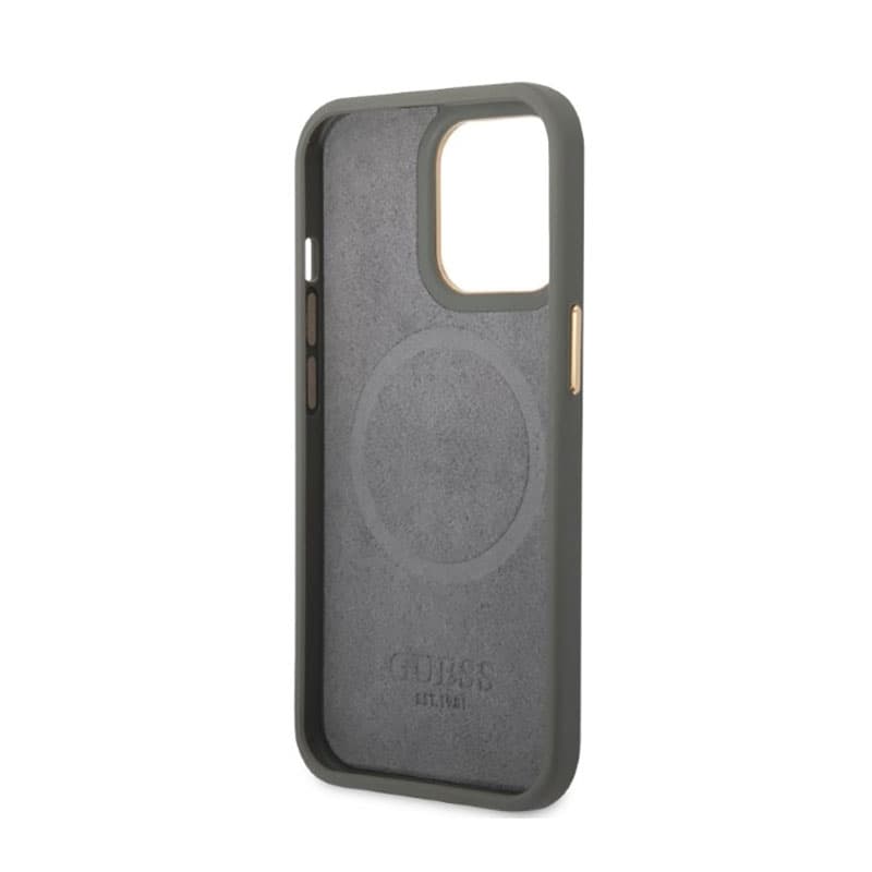 Guess Peony Logo Plate MagSafe - Case for iPhone 13 Pro Max (Grey) 7