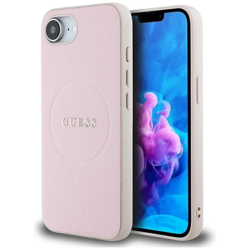 Guess Grained Ring MagSafe - Case for iPhone 16e (pink) 1