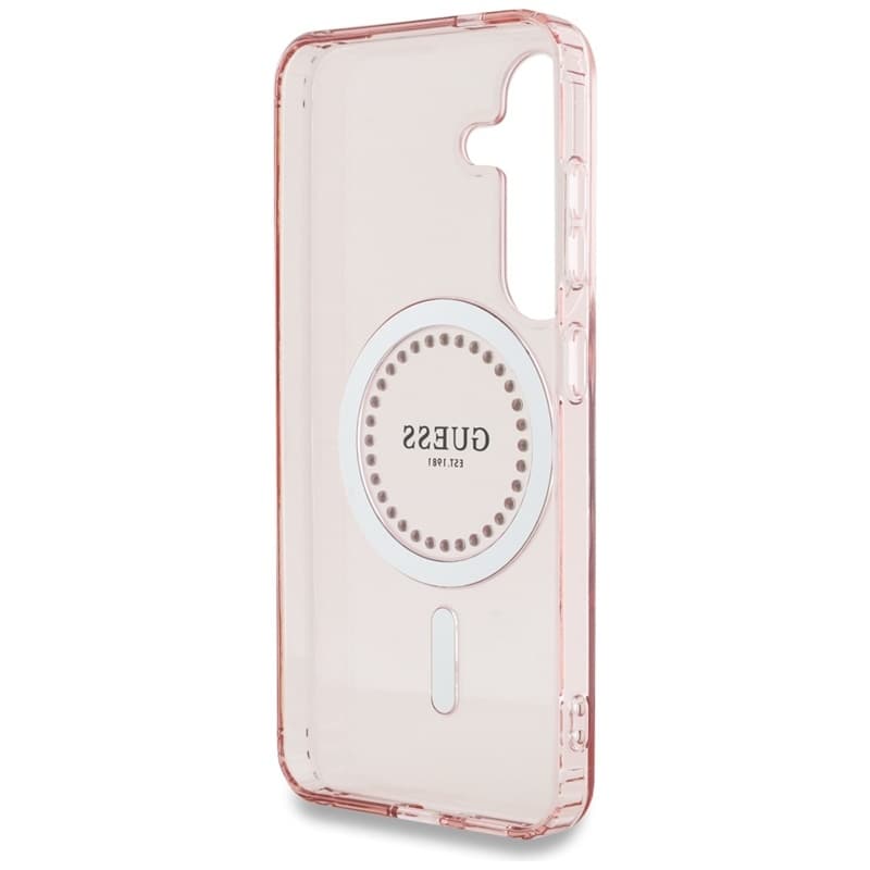 Guess Rhinestones Printed Classic Logo MagSafe - Case for Samsung Galaxy S25 (pink) 7
