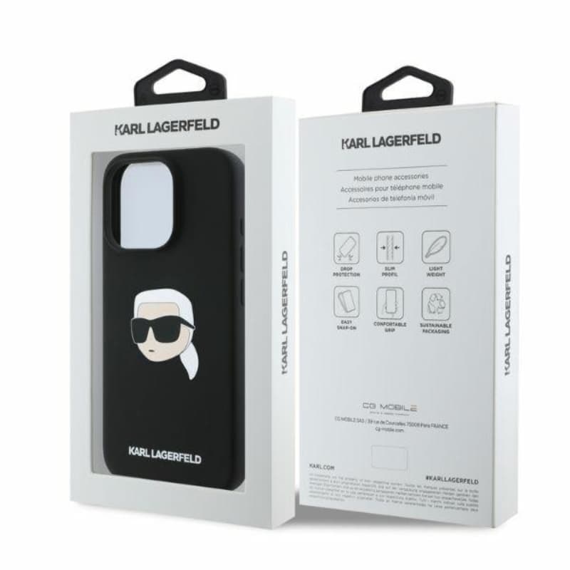 Karl Lagerfeld Silicone Karl Head Print MagSafe - Case iPhone 16 Pro Max (black) 5
