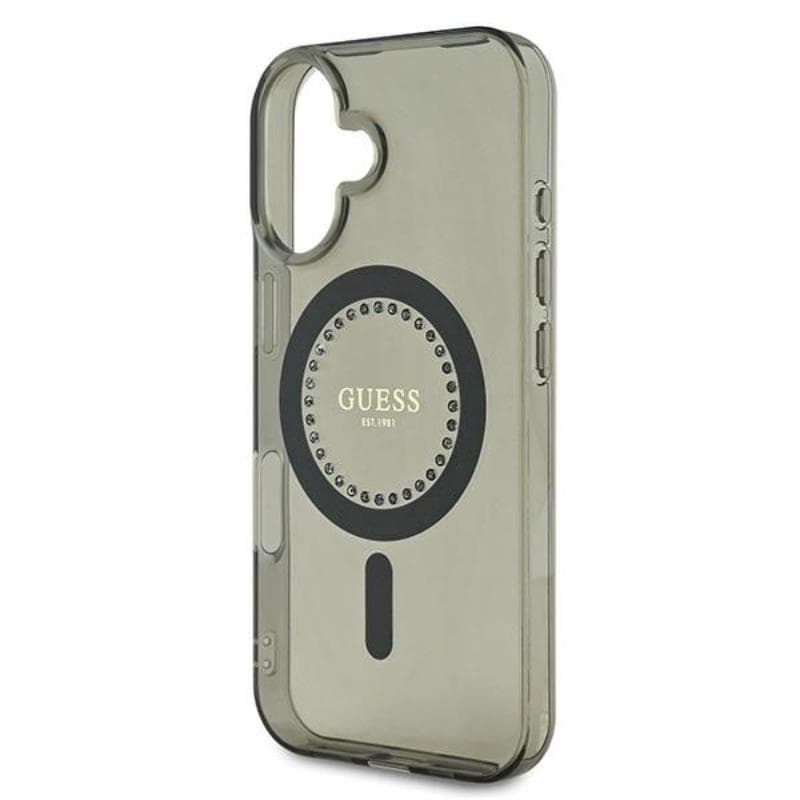 Guess IML Rhinestones MagSafe - Case for iPhone 16 (Black) 6
