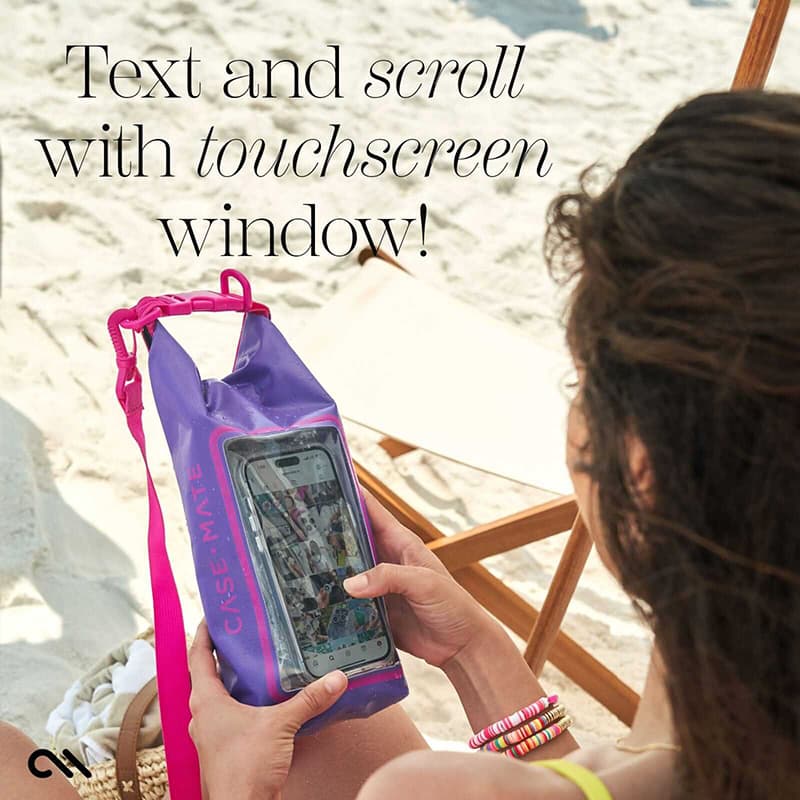 Case-Mate Waterproof Mini Phone Bucket Dry Bag - Waterproof bag with phone pocket up to 7" (Purple Paradise) 4