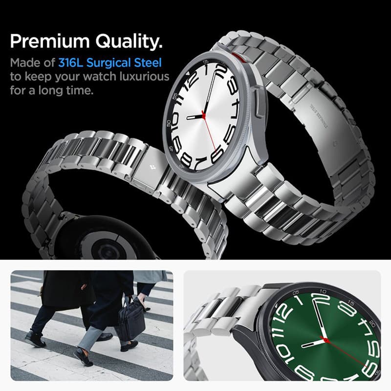 Spigen Modern Fit Band - Bracelet for Samsung Galaxy Watch 6 Classic 47 mm (Silver) 3