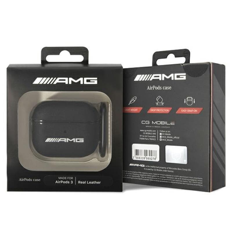 AMG Leather Big Logo - Case for Apple AirPods 3 (Black) 3