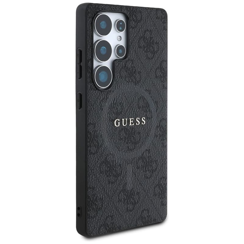 Guess Leather 4G Colored Ring Classic Logo MagSafe - Case for Samsung Galaxy S25 Ultra (black) 4