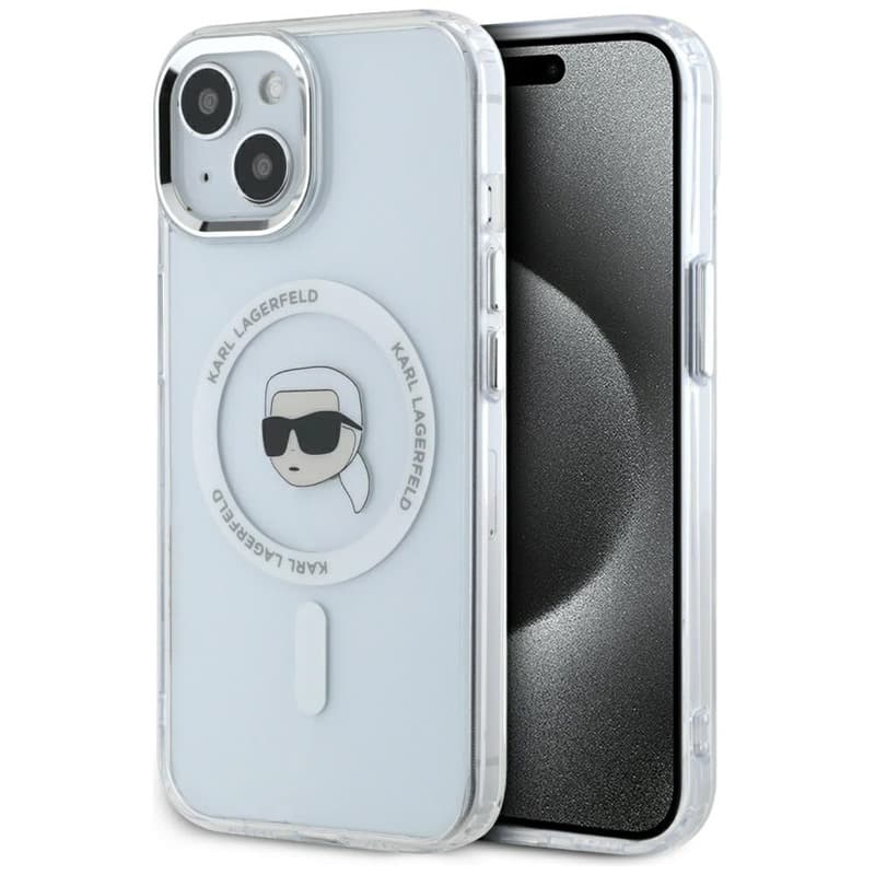 Karl Lagerfeld IML Metal Karl Head MagSafe - Case for iPhone 15 Plus (white) 1