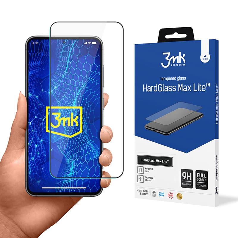 3mk HardGlass Max Lite - Tempered Glass for Samsung Galaxy S24+ (Black) 1