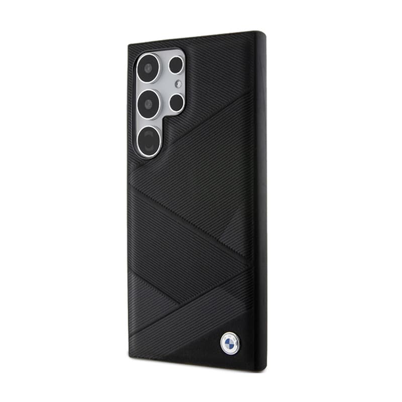 BMW Signature Leather Crossing Lines Pattern - Case for Samsung Galaxy S24 Ultra (Black) 2