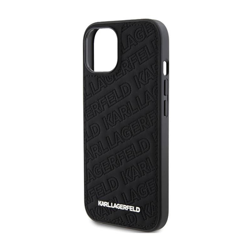 Karl Lagerfeld Quilted K Pattern - iPhone 15 Plus Case (Black) 6