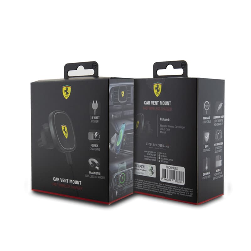 Ferrari MagSafe Collection - Magnetic car holder with 15W wireless charging (black) 4