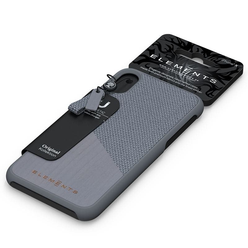 Nordic Elements Original Hel - Case for iPhone Xs Max with real maple wood (Mid Grey) 5