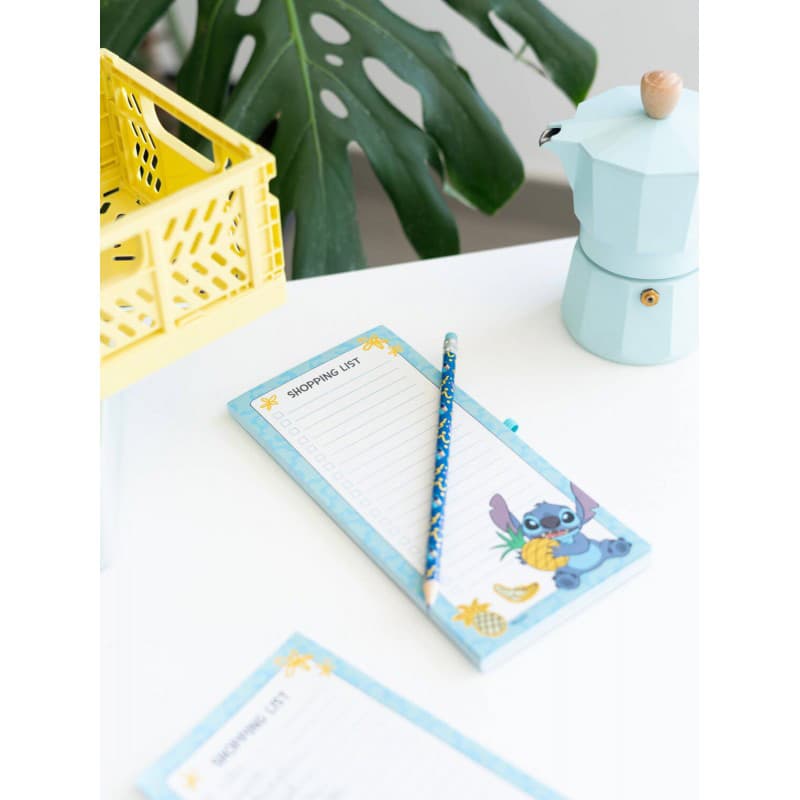 Disney Stitch - Magnetic notebook / shopping list for the fridge + pencil from the Tropical collection (10 x 21 cm) 7