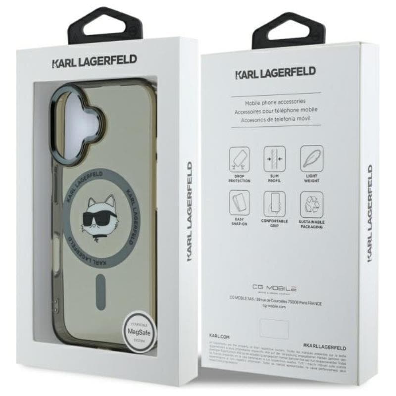 Karl Lagerfeld IML Metal Choupette Head MagSafe - Case for iPhone 16 Plus (black) 8
