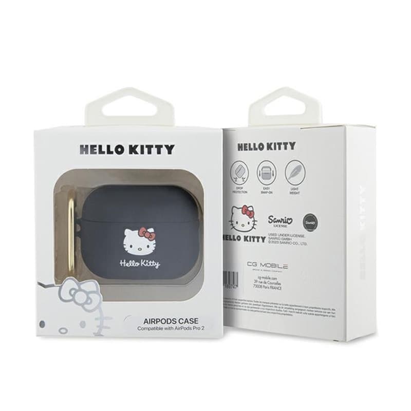Hello Kitty Silicone 3D Kitty Head - Case for AirPods Pro 2 (black) 4