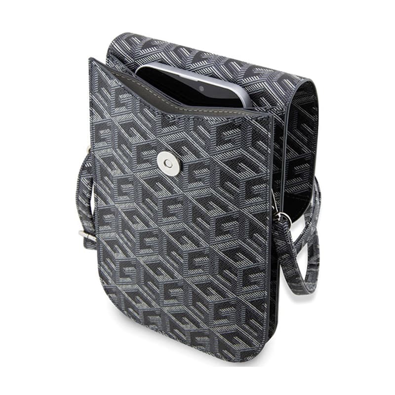 Guess GCube Stripe Phone Bag - Bag with smartphone compartment (Black) 4