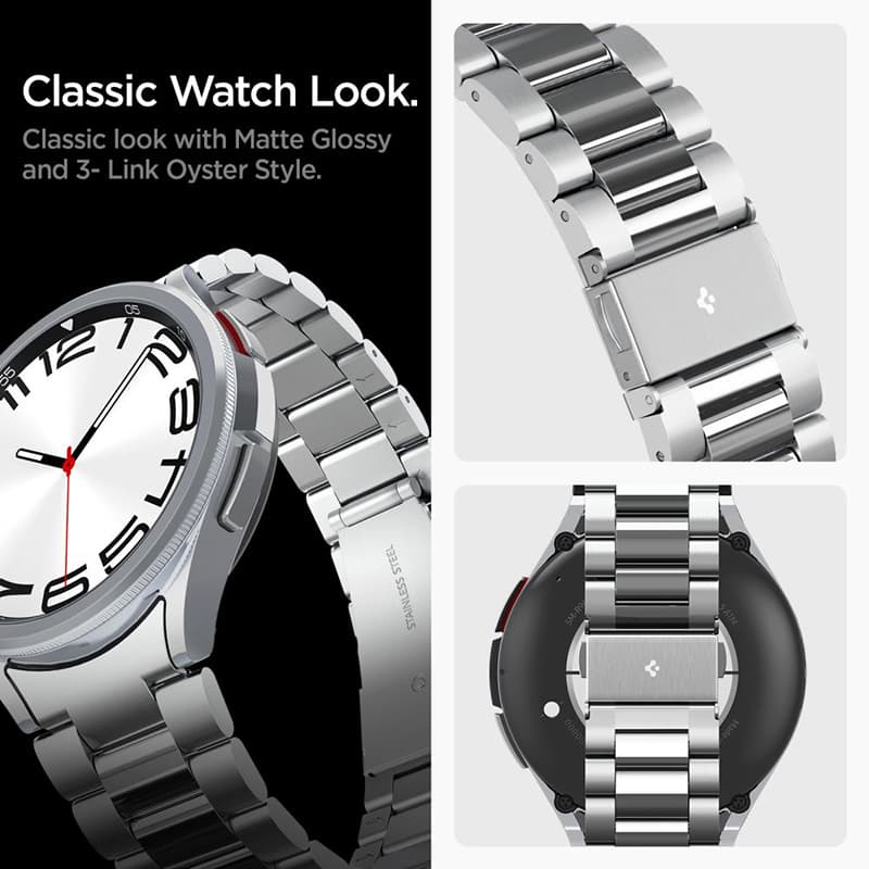 Spigen Modern Fit Band - Bracelet for Samsung Galaxy Watch 6 Classic 47 mm (Silver) 4