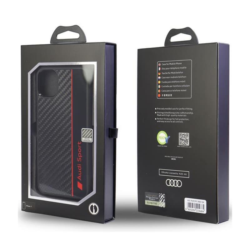 Audi Carbon Fiber Stripe - Case for iPhone 12 / iPhone 12 Pro (Black) 5