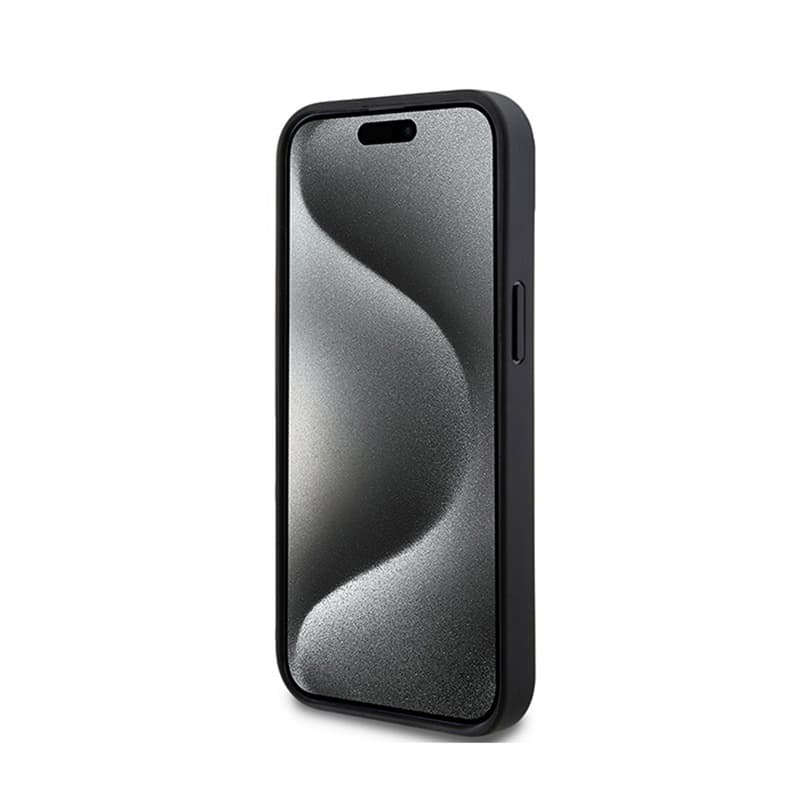 DKNY Leather Checkered Mono Pattern & Printed Stripes - iPhone 14 / 15 / 13 Case (black) 5