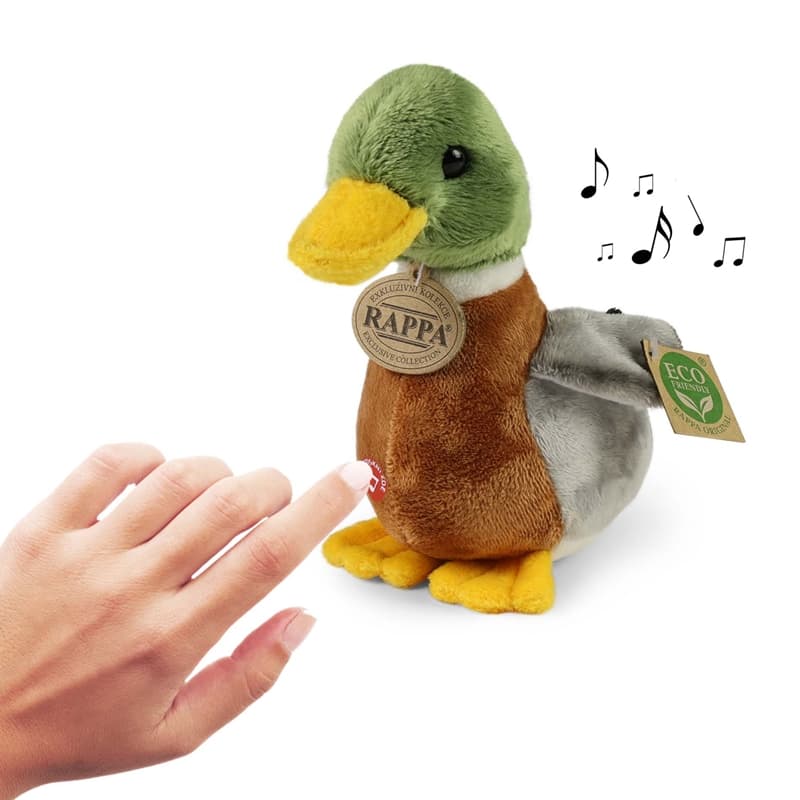 Rappa - Plush Realistic Toy Mallard Duck with Sound 22 cm Eco-Friendly 5