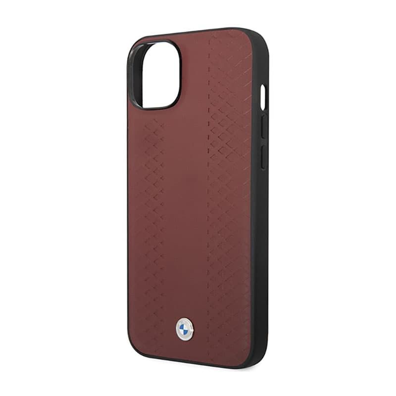 BMW Leather Diamond Pattern - Case for iPhone 14 (Burgundian) 6