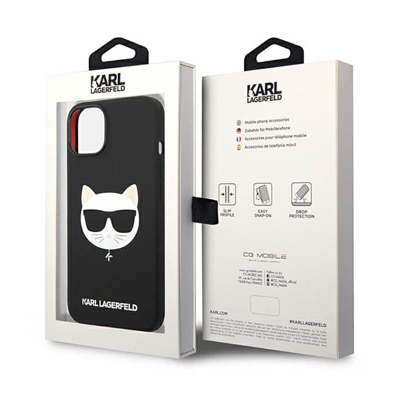 Karl Lagerfeld Choupette Head MagSafe Silicone - Case for iPhone 14 Plus (Black) 8