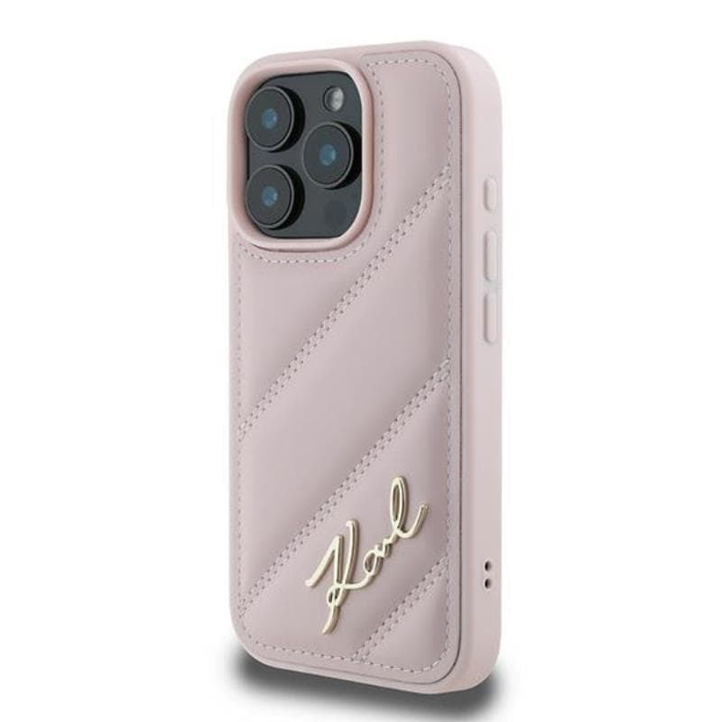 Karl Lagerfeld Quilted Signature - Case for iPhone 16 Pro Max (pink) 2
