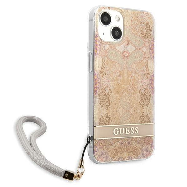Guess Flower Cord - Cover for iPhone 13 mini (Gold) 4