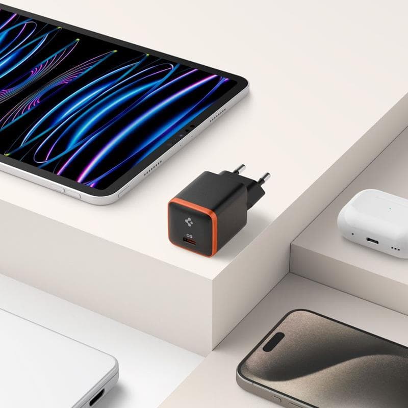 Spigen ArcStation Essential EE301EU - Wall Charger USB-C PD + QC3.0 30W (Black) 4