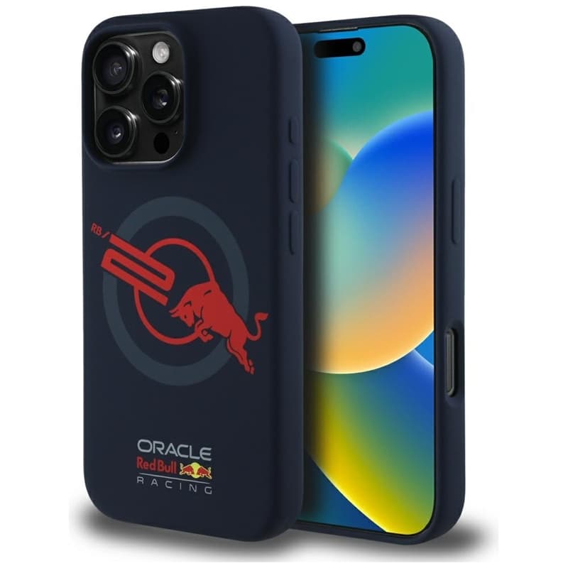 Red Bull HC Silicone Logo Red Lining MagSafe - iPhone 16 Pro Case (Navy Blue)