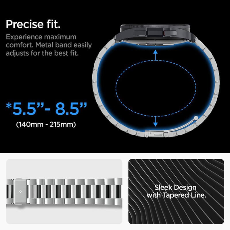 Spigen Modern Fit Band - Bracelet for Samsung Galaxy Watch 6 Classic 47 mm (Silver) 5