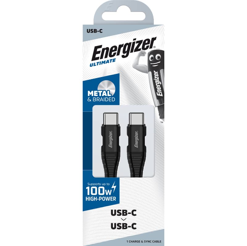 Energizer Ultimate - USB-C to USB-C 100W connecting cable 2m (Black) 4