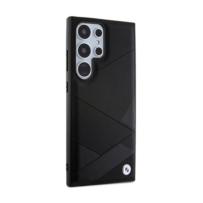 BMW Signature Leather Crossing Lines Pattern - Case for Samsung Galaxy S24 Ultra (Black) 4