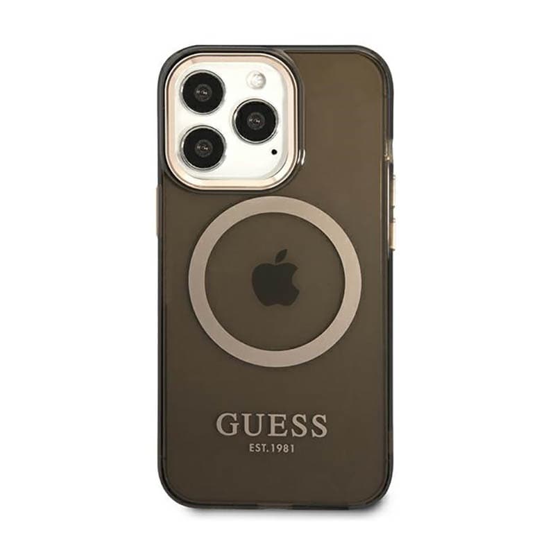 Guess Gold Outline Translucent MagSafe - Case for iPhone 13 Pro (Black) 3
