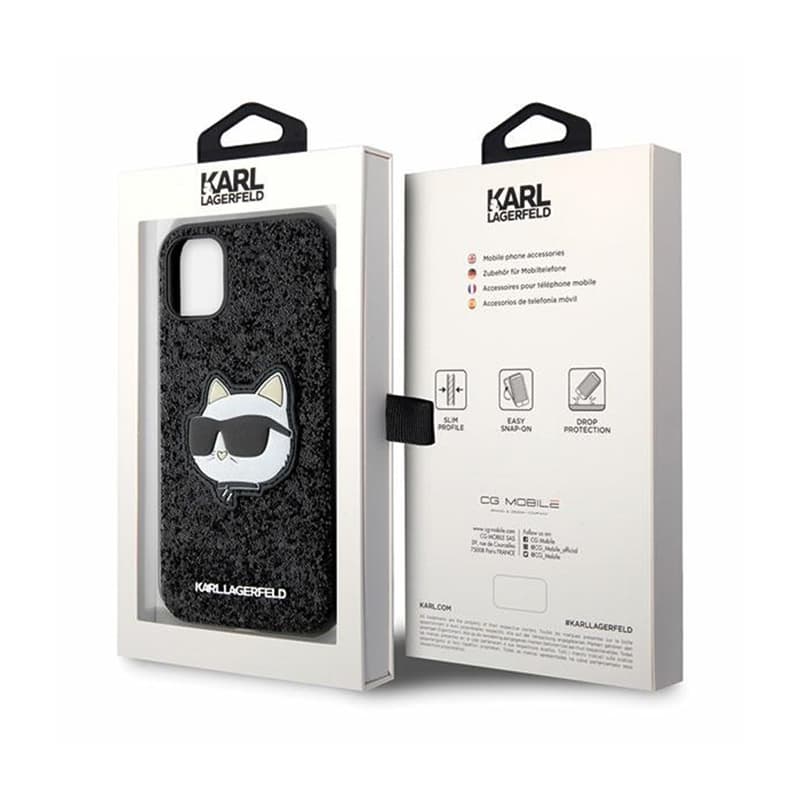 Karl Lagerfeld NFT Glitter Choupette Patch - Case for iPhone 11 (Black) 8