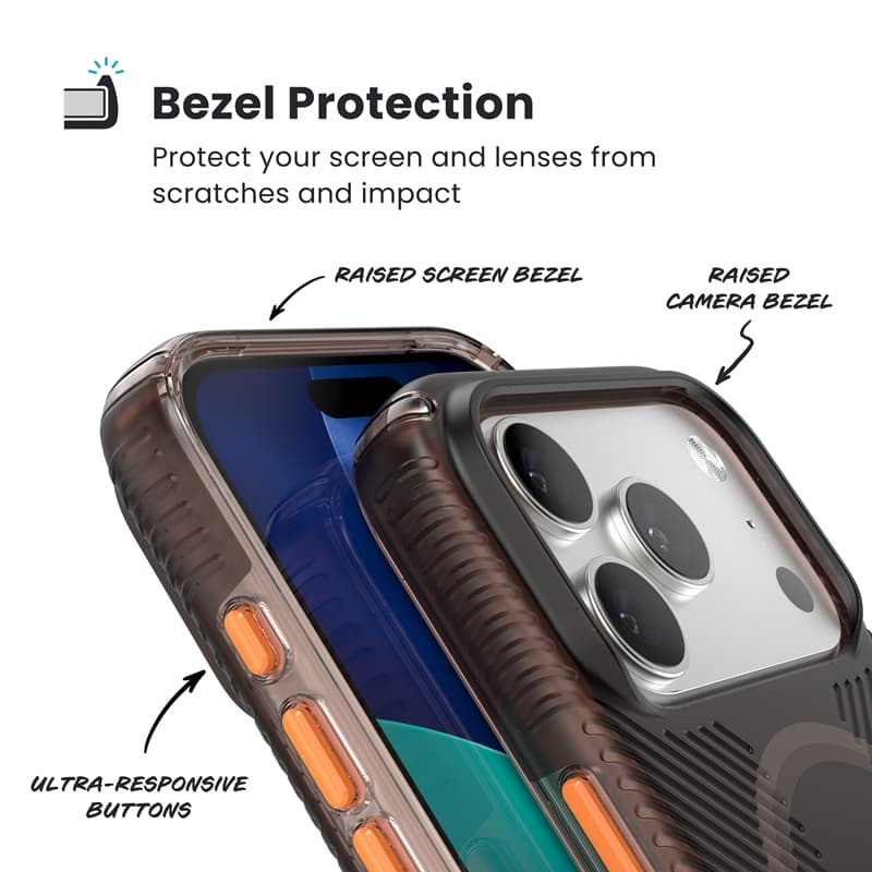 Speck Presidio Lux Grip MagSafe - iPhone 17 Pro Case (Luxury Shade Matte / Orange) 4