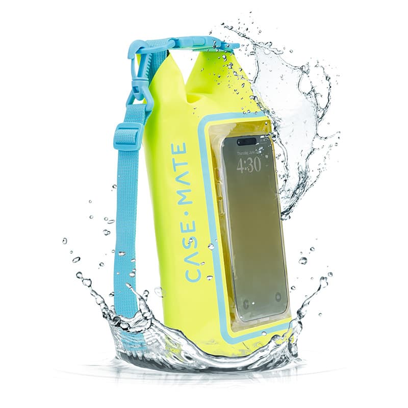 Case-Mate Waterproof Mini Phone Bucket Dry Bag - Waterproof bag with phone pocket up to 7" (Citrus Splash)