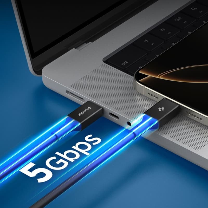Spigen EB10020CC Essential - USB-C to USB-C PD Cable 100W 2m (Black) 4