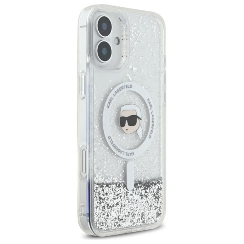 Karl Lagerfeld Liquid Glitter Karl Head MagSafe - Case for iPhone 16 (transparent) 4