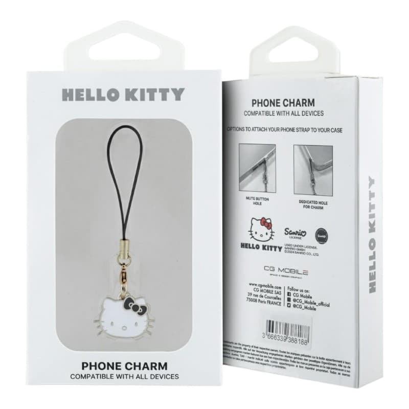 Hello Kitty Phone Strap Charm Kitty Head - Phone Pendant (black) 3