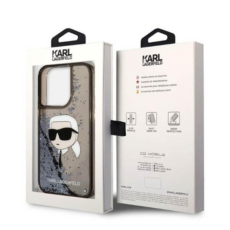 Karl Lagerfeld Liquid Glitter NFT Karl's Head - Case for iPhone 14 Pro Max (Black) 8