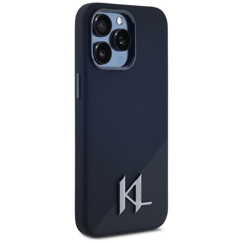 Karl Lagerfeld Silicone Shadow Metal Initial MagSafe - Case for iPhone 15 Pro (black) 4