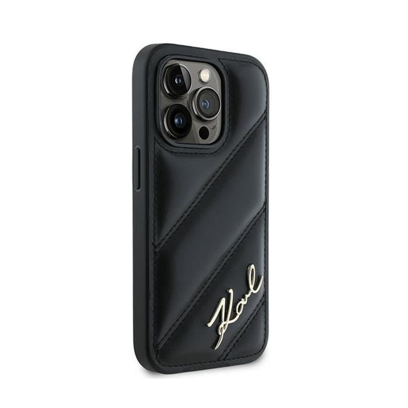 Karl Lagerfeld Diagonal Quilted Script - Case for iPhone 13 Pro (Black) 4